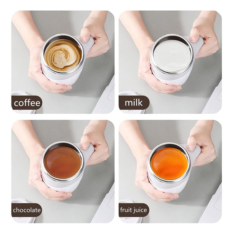 COLBEX Automatic Magnetic Stirring Coffee Cup 380ml Auto Self Stirring Coffee Mug Stainless Steel Cup Electric Smart Mug Rotating Office Travel Mixing Cup for Hot Chocolate Cocoa Milk - Image 4