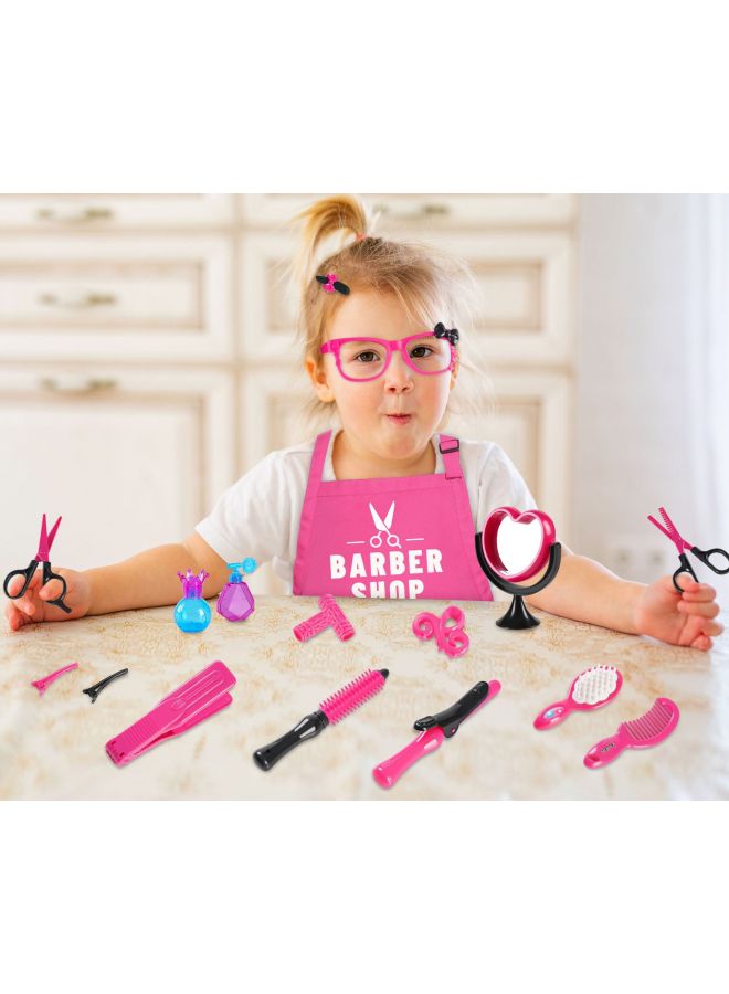 Children's Play House Hairdressing Tool Toy Set Simulated Blow Dryer Curling Iron Handheld Bag Comb Cosmetic Toy-Color:BX58946 - Image 2