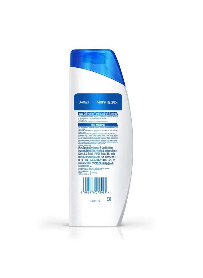 Head & Shoulders Cool Menthol Anti Dandruff Shampoo 340Ml  - Image 3