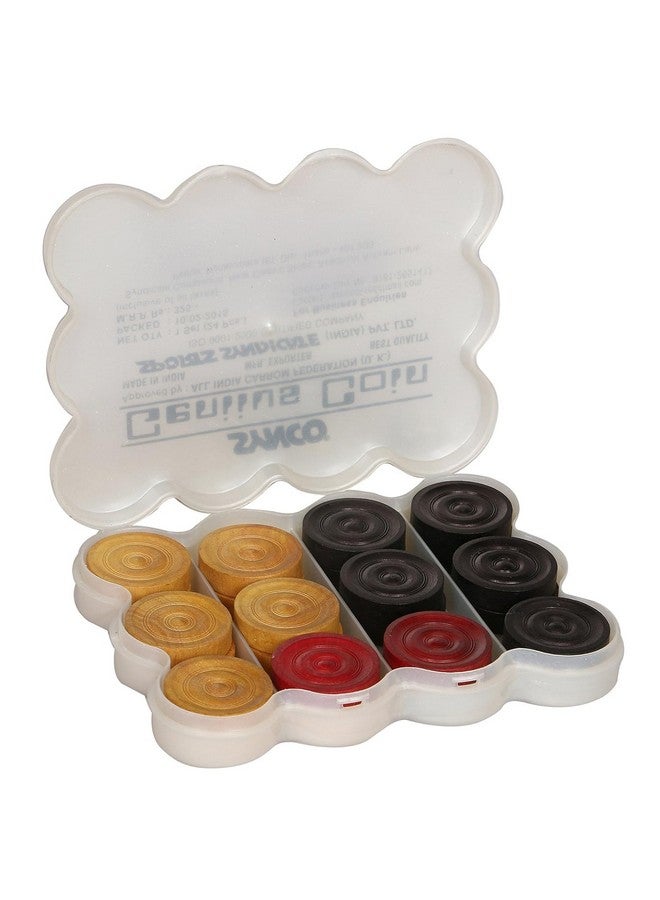 synco Synco Professional Wooden Carrom Coins Set | 24 Carrom Board Coins in Special Case (Genius) - Image 1