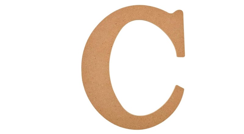 AVENZA MDF Unfinished Wooden Alphabets Letters Cutouts Big Size for Wall Decoration Decor Walls Hanging Large for Birthday Family Wedding Anniversary Art Craft Letter 6 inch (C) - Image 1