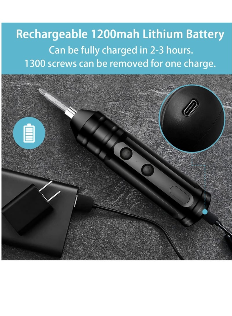Cordless Rechargeable Screwdriver, 1200mAh 3.7V Cordless Screwdriver Rechargeable, with 10 Magnetic Bits Electric Screwdriver Sets, Forward and Reverse Rotate (Standard)  - Image 5