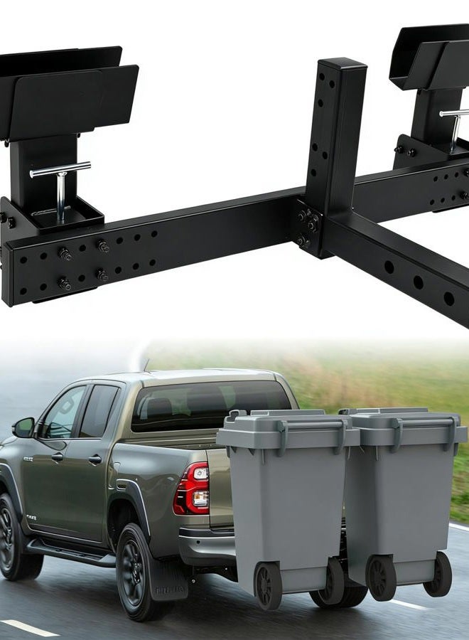 ELITEWILL Dual Trash Can Hauler Allowing Backing-up High-Loading Garbage Can Towing Hitch Carrier Fit for Vehicle/Cars/Trucks/Golf Carts/ATV/UTV with 2" Hitch Receiver - Image 1