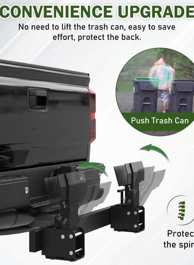 ELITEWILL Dual Trash Can Hauler Allowing Backing-up High-Loading Garbage Can Towing Hitch Carrier Fit for Vehicle/Cars/Trucks/Golf Carts/ATV/UTV with 2" Hitch Receiver - Image 3
