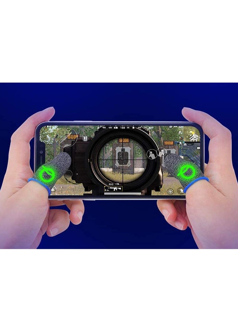 Beauenty Gaming Finger Sleeves Luminous Mobile Controller Sleeve Sets Game Gloves Thumb For League of Legend PUBG Rules Survival (6 Pcs Silver)  - Image 4