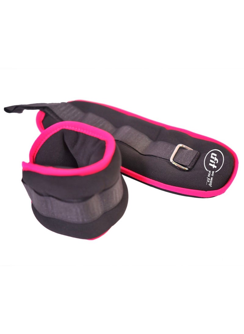 Double Ankle & Wrist Weights With Carry Bag, Black 2KG (1KG×2PCS)