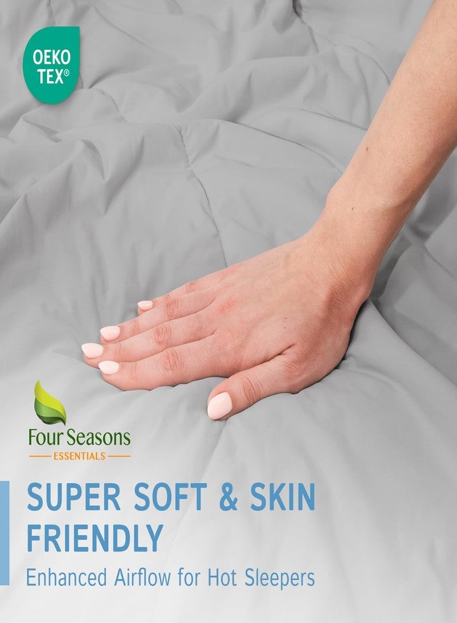 Four Seasons Essentials لحاف تبريد من فور سيزونز إسينشالز - مقاس كوين 90 بوصة × 90 بوصة - رمادي - Image 5