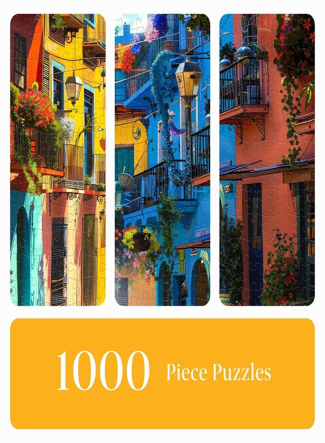 Artipuz أحجية الصور المقطوعة من أرتيبوز للكبار، 1000 قطعة - شارع إيطالي ملون، 27.6 بوصة × 19.7 بوصة - تخفيف التوتر وتحدي القدرات الذهنية، هدية مثالية لتعزيز التركيز الذهني في ليلة ألعاب عائلية، ديكور جداري فني - Image 4