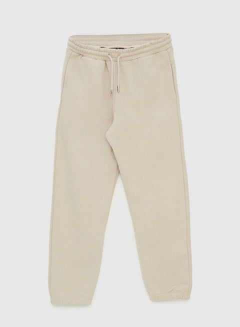 Girl Cotton Drawstring Sweatpants Beige