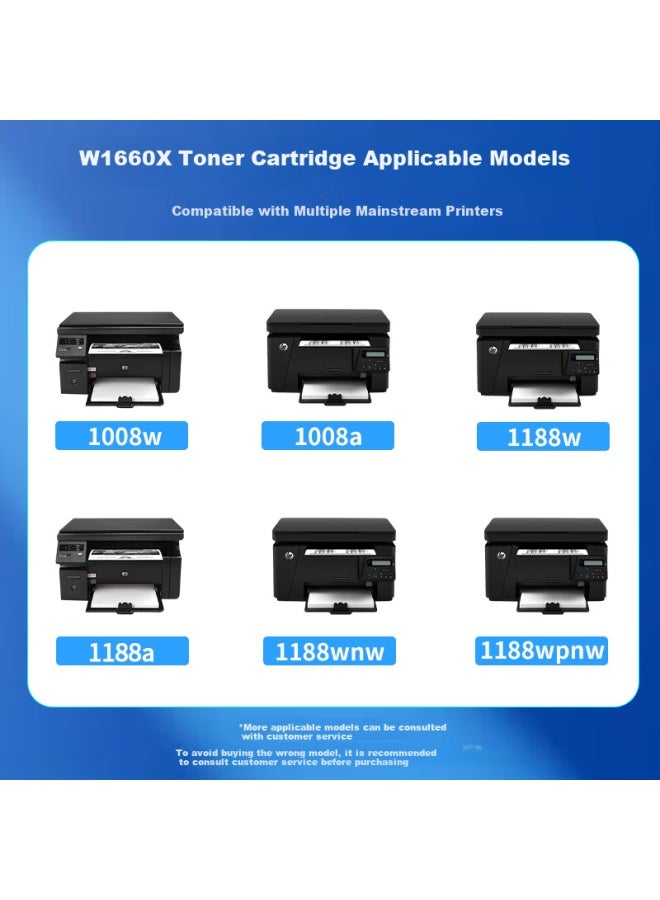 Xinlv Tango W1660a Toner Cartridge Compatible With Hp 1136w Toner Cartridge, 1188w Toner Cartridge, 1188nw, 1188a, 1188pnw, 1008w Printer High Capacity