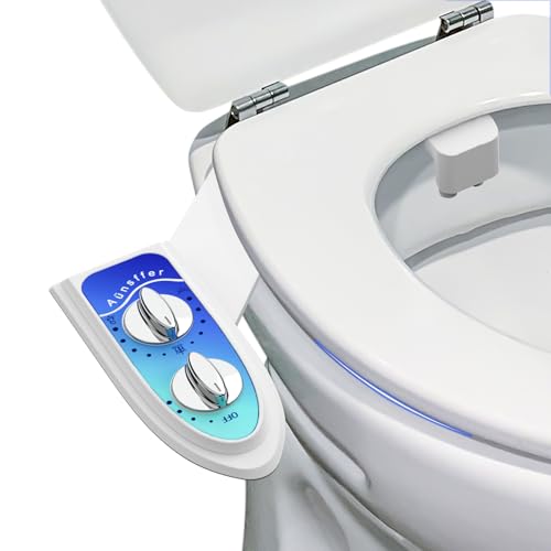 Aünsffer Bidet Attachment for Toilet, Non-Electric Fresh Cold Water, Toilet Bidet with Dual Nozzles Sprayer, Adjustable Water Pressure Control, 3 Modes Wash (Feminine/Bidet Wash + Self-Cleaning) - Image 1