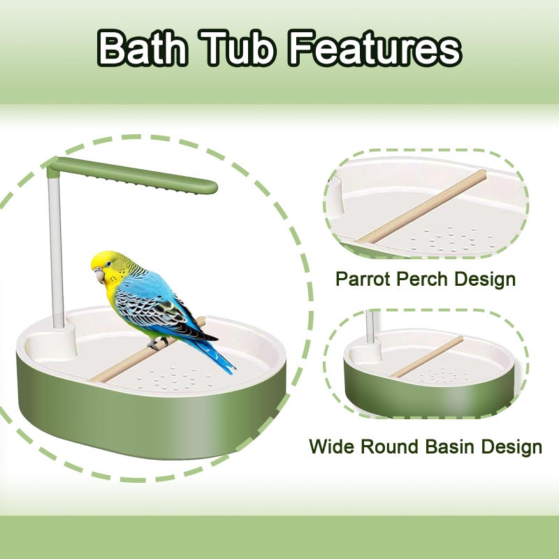 Xanadued Parrot Shower, Automatic Parakeet Bird Bath with Pump, Large Bird Shower Fountain, Bird Bath for Parakeets for Pet Birds, Conure, Cockatoo, Budgie, Lovebird, Finches - Image 5