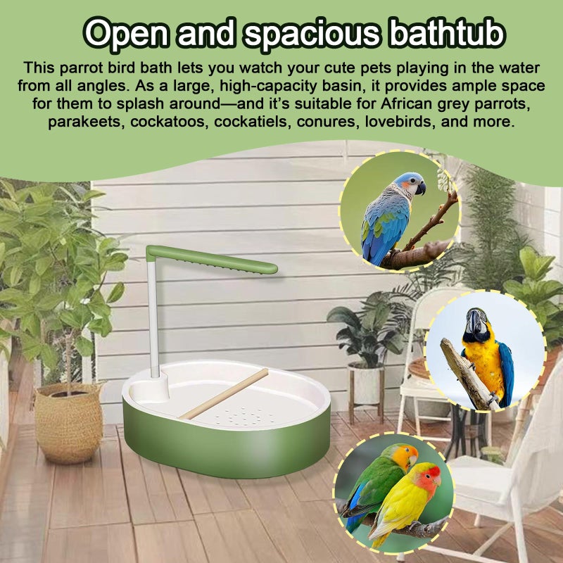 Xanadued Parrot Shower, Automatic Parakeet Bird Bath with Pump, Large Bird Shower Fountain, Bird Bath for Parakeets for Pet Birds, Conure, Cockatoo, Budgie, Lovebird, Finches - Image 3