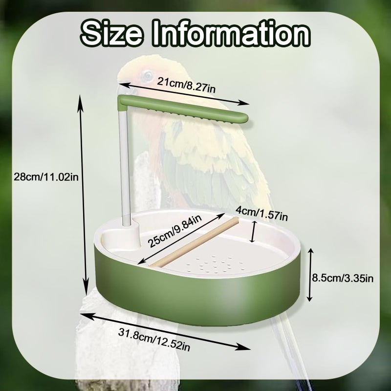 Xanadued Parrot Shower, Automatic Parakeet Bird Bath with Pump, Large Bird Shower Fountain, Bird Bath for Parakeets for Pet Birds, Conure, Cockatoo, Budgie, Lovebird, Finches - Image 2