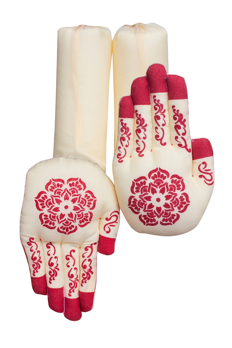 Daedal crafters Fabric Hands for Goddess Decoration, Varalakshmi Devi Hands for Pooja Decor, Gowri Doll Reusable Cotton Fabric Hands for Varalakshmi Pooja Festival - Image 1