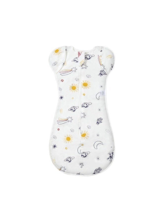 Bukela Swaddle Sleeping Bag – Space Exploration Print, 75cm, Cotton Baby Sleep Sack, Breathable for Infants - Image 1