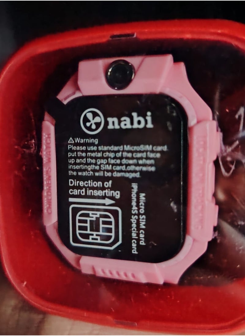 Nabi Nabi smart watch for children in distinctive pink color for girls: innovation meets elegance, precise tracking technology, secure connection to the Micro SIM card, and a modern design that ensures peace of mind for your parents and your child for a fun and safe experience throughout the day  - Image 1