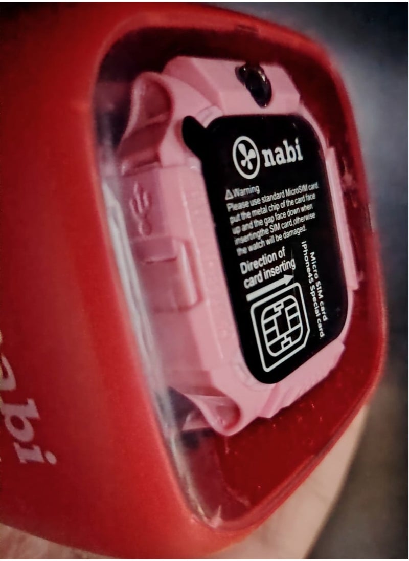 Nabi Nabi smart watch for children in distinctive pink color for girls: innovation meets elegance, precise tracking technology, secure connection to the Micro SIM card, and a modern design that ensures peace of mind for your parents and your child for a fun and safe experience throughout the day  - Image 2