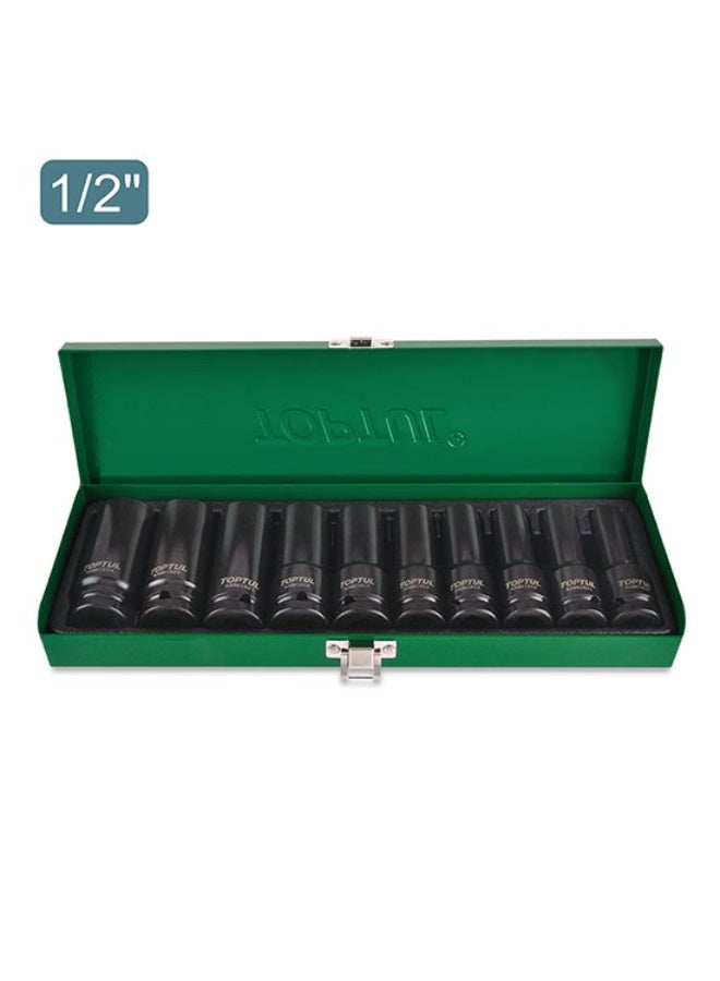 توبتول طقم حبوب اسود 10 قطع TOPTUL GDAD1002