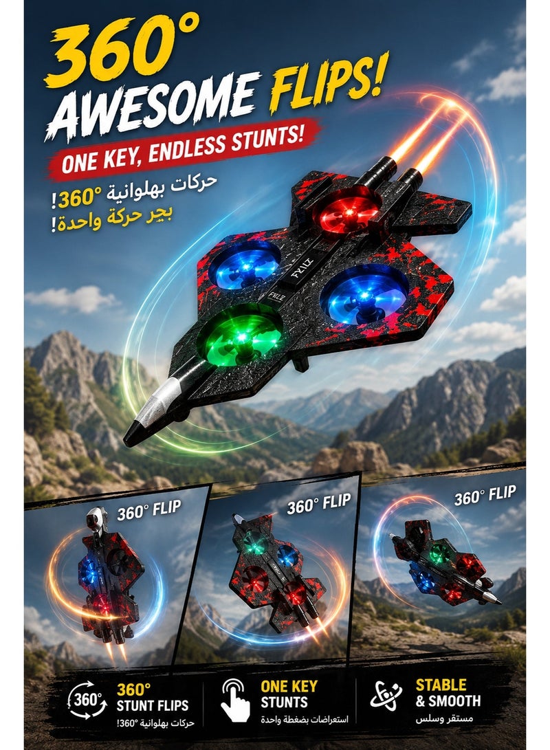 Fyliz RC Plane Remote Control Airplane Fighter Jet Quadcopter Helicopter Aircraft Toy with LED Lights Auto Hover 3D Flip 2.4GHz for Kids Beginners ﻿ - Image 4