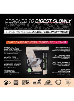 Muscle Feast Micellar Casein Protein | All Natural, Pasture Raised, Hormone Free, Soy Free Slow Absorbing Pure European Micellar Casein | 19G Protein, 88 Calories | Vanilla 2Lb | 37 Servings  - Image 4