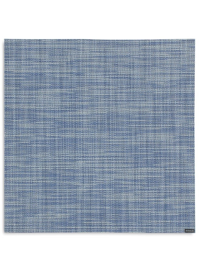 Chilewich Mini Basketweave Placemat 0025-MNBK-TURQ, 19" x 14", Chambray - Image 1