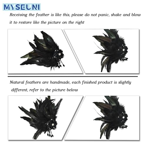 MYSEUNI 2025 New Black Masquerade Masks for Women with Feathers - Womens Mascarade Venetian Mask for Masquerade Party, Mardi Gras, Halloween Cosplay Prom, Christmas - Image 3