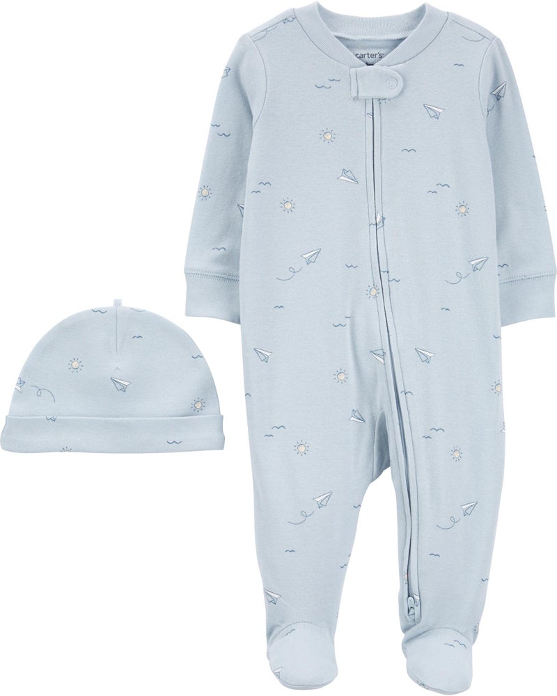 carter's 2-Piece Aeroplane Printed Sleep and Play Set - Image 2