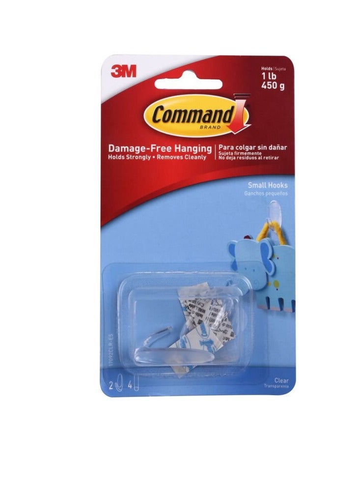 Command 2-Piece Hook Clear Small - Image 1