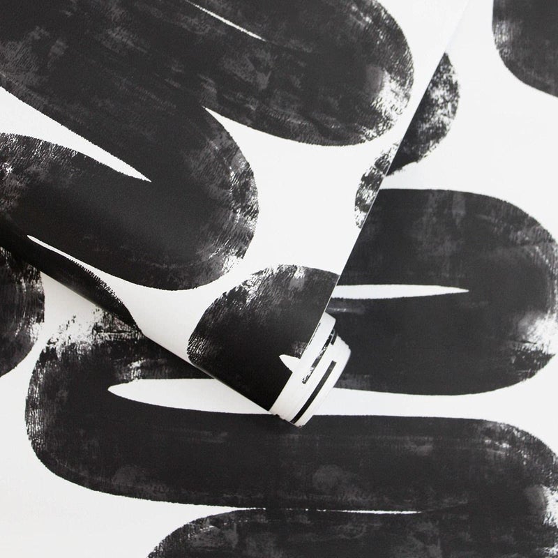 Tempaper x Bobby Berk White & Black Wiggle Room Removable Peel and Stick Wallpaper, 20.5 in X 16.5 ft, Made in The USA - Image 2