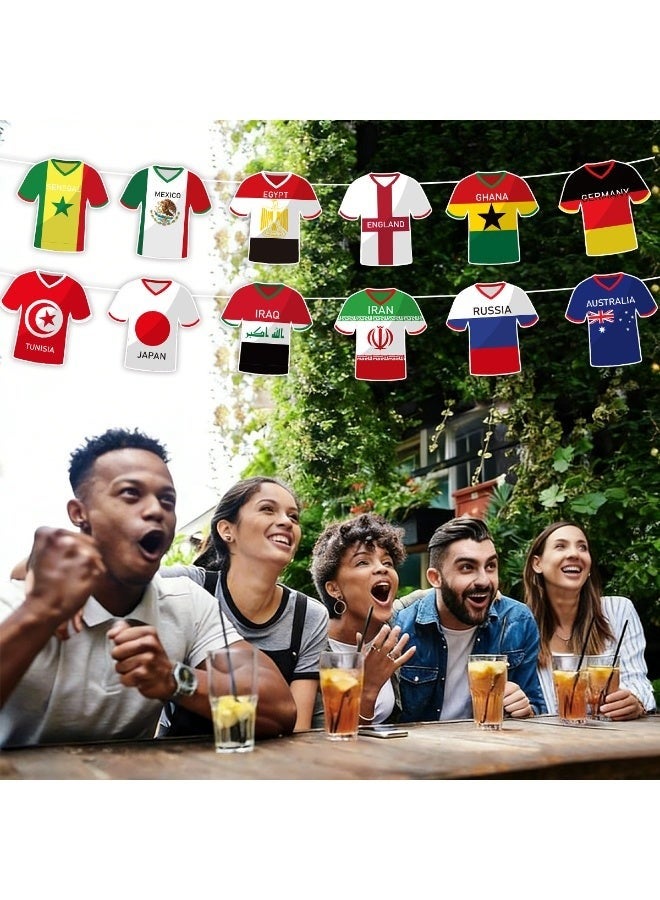 زينة على شكل قمصان كرة القدم لكأس العالم 2026 - 49 علمًا دوليًا، لافتة حفلات على شكل كرة قدم للأحداث الرياضية ومناطق المشجعين والديكورات الخارجية (تتوفر أحجام ومواد متعددة) - Image 2