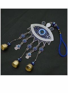 KASTWAVE Wind Bells, Evil Eyes, Wall Pediments Wind Chimes, Big Devil’s Blue Eyes, Handcraft Hanging Decoration, for Car Kitchen Home Garden Patio Office (3 Bells)  - Image 5