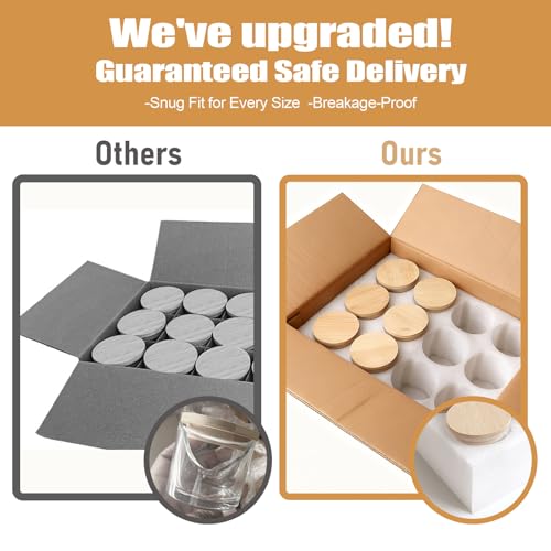 YJHSS 10oz Glass Candle Jars, 12-Pack Candles Jars for Making Candles, Empty Thick Glass Wide-Mouth Jars with Bamboo Lids & Wick Kits, Candle Containers Bulk - Clear - Image 4