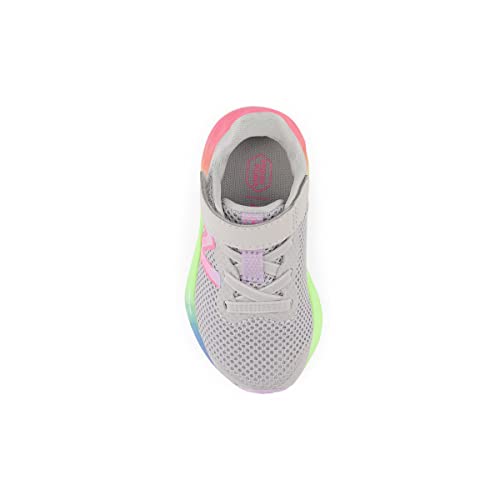 New Balance Girls Fresh Foam Arishi V4 Hook and Loop Running Shoe, Light Aluminum/Cyber Lilac/Neon Pink, 2.5 Little Kid - Image 5