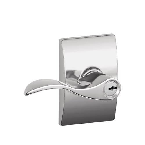 Schlage Accent Lever with Century Trim Keyed Entry Lock in Bright Chrome F51A ACC 625 CEN - Image 3