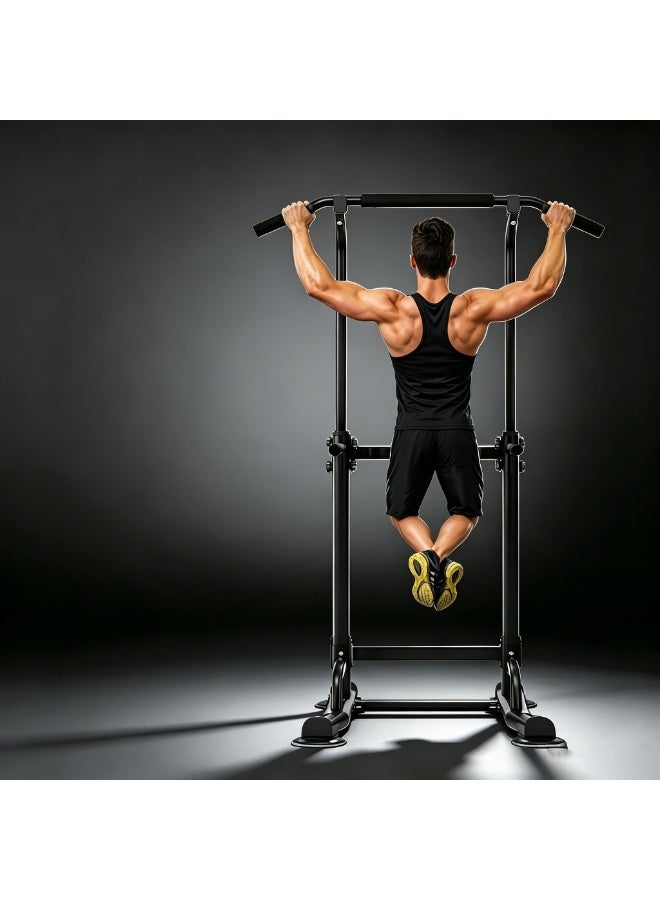 Anvanke Heavy Duty Multi-Functional Power Tower, Adjustable Height Pull Up Squat Training Stand, Home Gym Full Body Strength Workout Fitness Equipment - Image 1