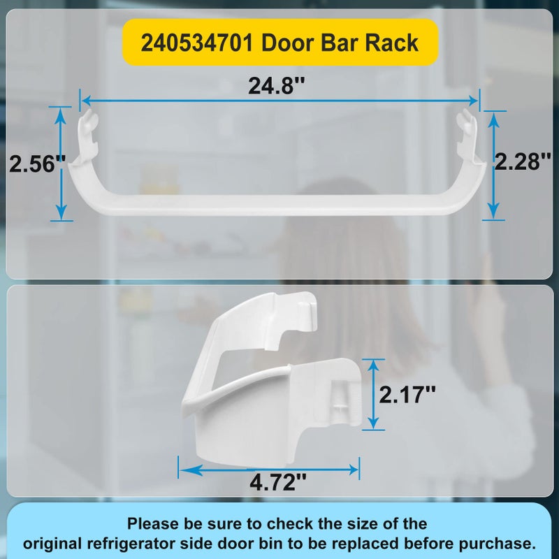 M Motico UPGRADED 240534701 Door Shelf Rack Bar Compatible with Frigidaire or Kenmore Refrigerator Door Bar Retainer Rail Replace 948952, AP3214631, PS734936 Frigidaire Replacement Shelf Door Bin Parts - Image 3