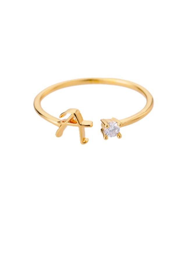 Gold Initial Rings for Women Girls, 14K Gold Plated Adjustable Initial Rings Teen Girl Gifts Trendy Stuff Letter Ring Birthday Gifts for Teenage Girls Non Tarnish - Image 1