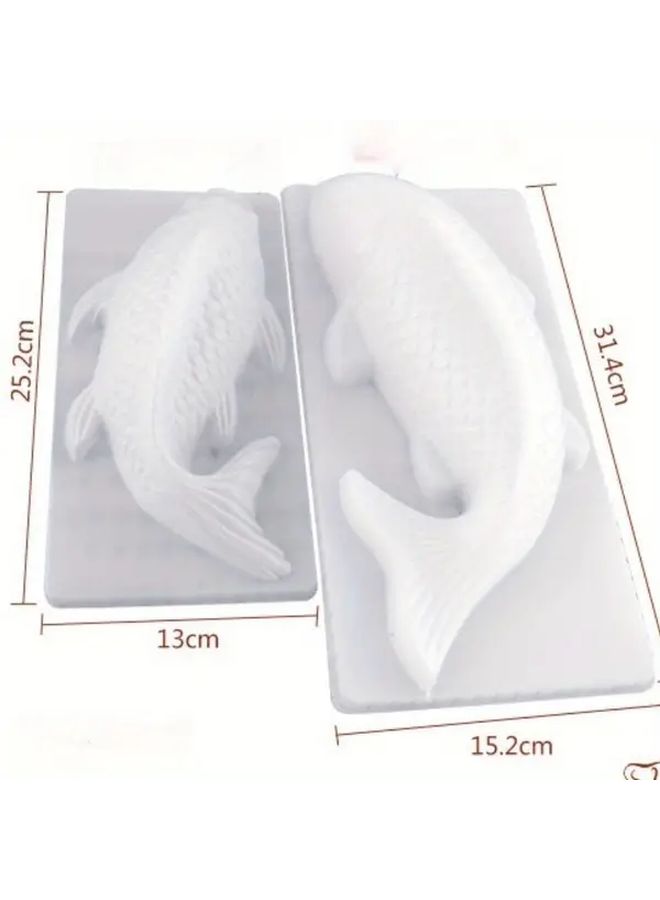 Random Color 3D Silicone Koi Fish Mold For Chocolate And Cake Decorating L - Image 2