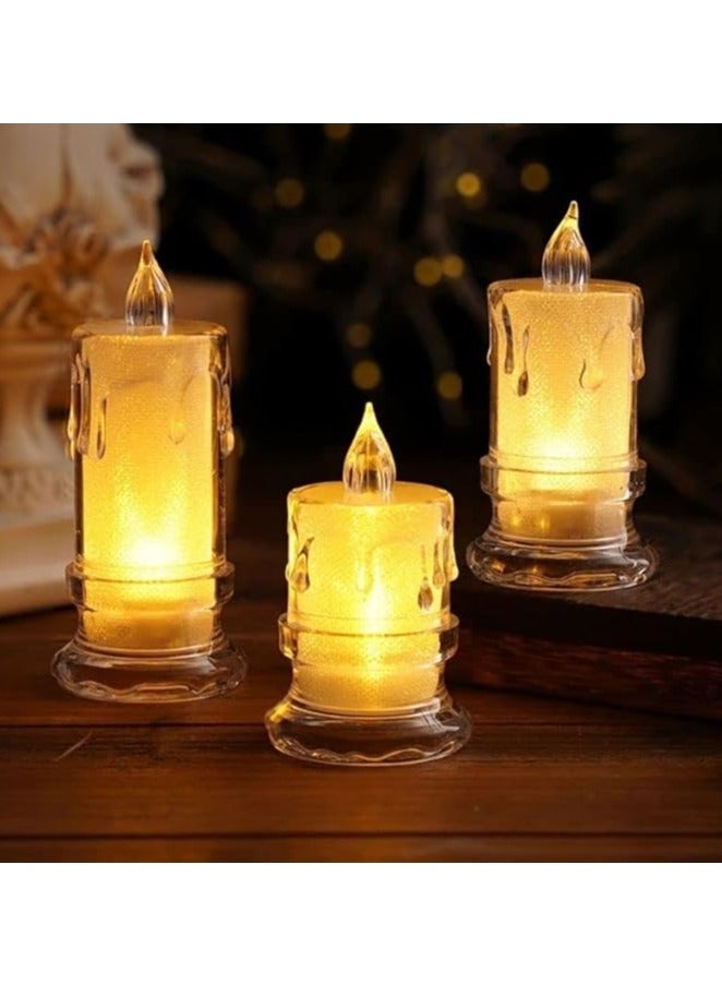 Generic Creative Flameless Led Candle Wish Led Tea Light, Warm White Candle Light (3 Pcs) - Image 1