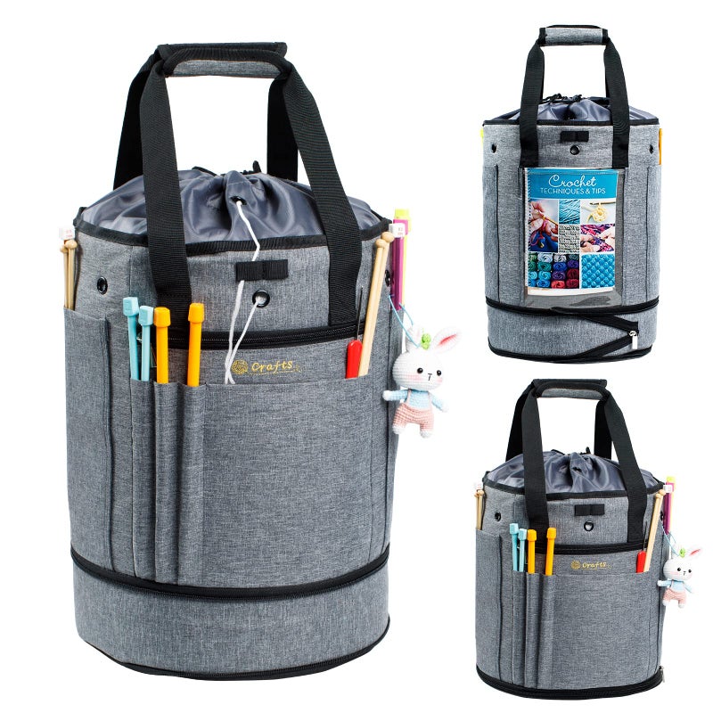 MYBAGZING Expandable Crochet Bag-Knitting Bag Yarn Storage Organizer - Yarn Bag and Crochet Tote, Yarn Holder for Crocheting, Crochet Accessories, Suppliers, Needles with Zipper Closure-Ideal Gift - Image 1