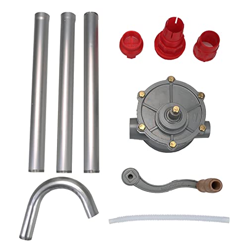 Vevitts 15 to 55 Gallon Drum Pump Rotary Hand Liquid Transfer, Heavy Duty Rotary Barrel Pump, Hand Drum Aluminum Pump for Kerosene, Gasoline Oil Fuel Diesel, Hydraulic Fluid - Image 3