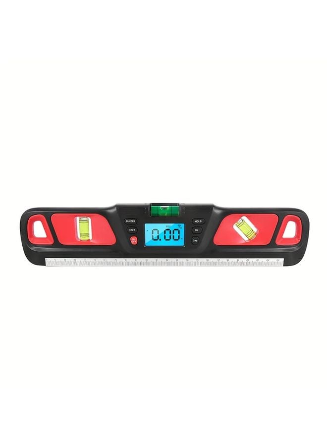 Red Digital Bubble Inclinometer with LED Display Magnetic Base Horizontal Scale Ruler - Image 1
