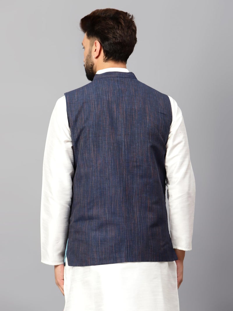 LATEST CHIKAN Men's Traditional Cotton Solid Nehru Jacket/Waistcoat -SADRI-DBL-RBL-46 - Image 5