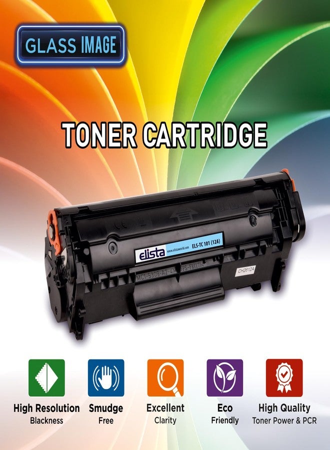 إليستا خراطيش حبر أسود Elista 12A متوافقة مع طابعات HP LaserJet 1010/1012/1015/1018/1020/1022/1022N/1022NW/3015MFP/3020MFP/3030MFP/3050MFP/3052MFP/3055MFP/3050Z/M1005MFP (ELS-TC 101) - Image 4