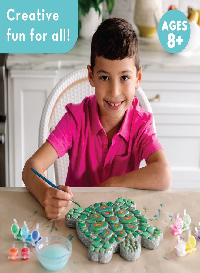 MindWare Turtle Stepping Stone Kit: Paint Your Own Stepping Stones for Kids Craft Kit Includes Paint, Brushes and Instructions - Image 3