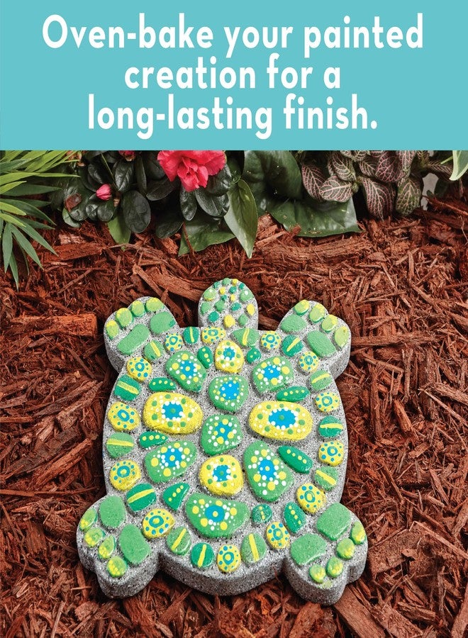 MindWare Turtle Stepping Stone Kit: Paint Your Own Stepping Stones for Kids Craft Kit Includes Paint, Brushes and Instructions - Image 5