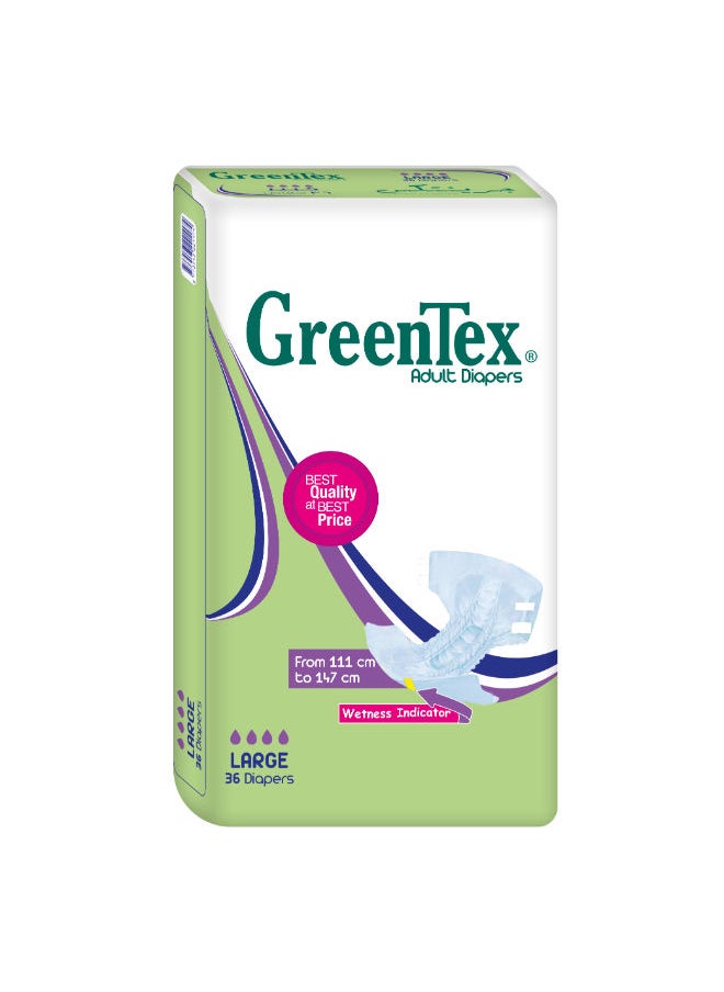Sanita - Greentex Adult Diapers Large 36 Diapers - Image 1