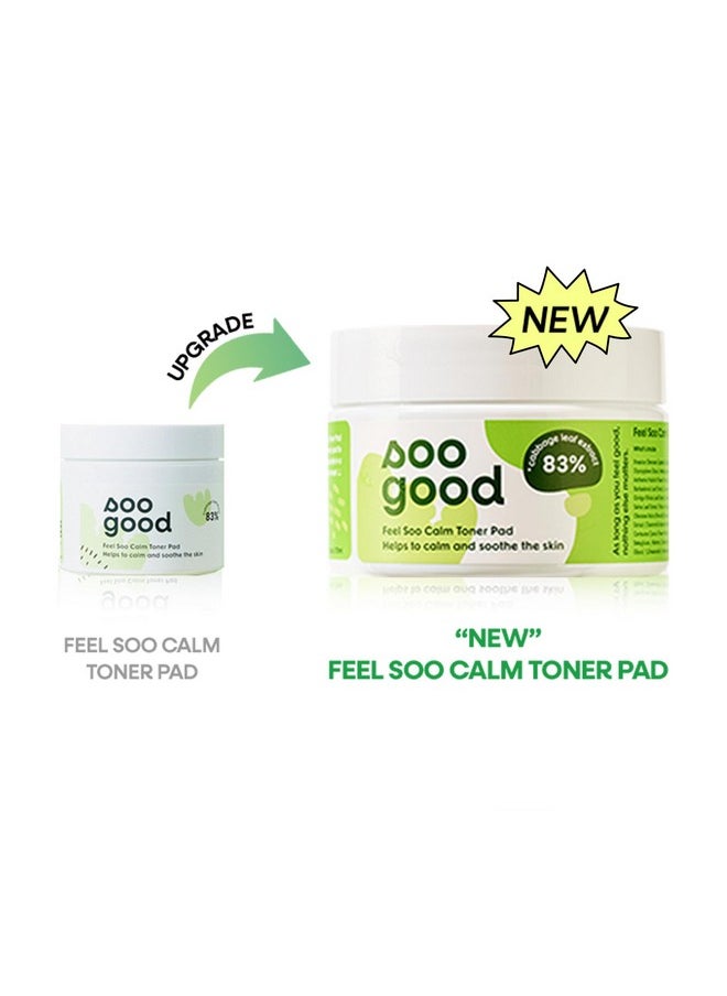 CrediThink Soo Good Feel Soo Calm Pure Cotton Toner Pads 70 W/83% Cabbage Centella Asiatica Azulene - Sensitive Skin Soothe Pore & Sebum Control Korean Skincare  - Image 2