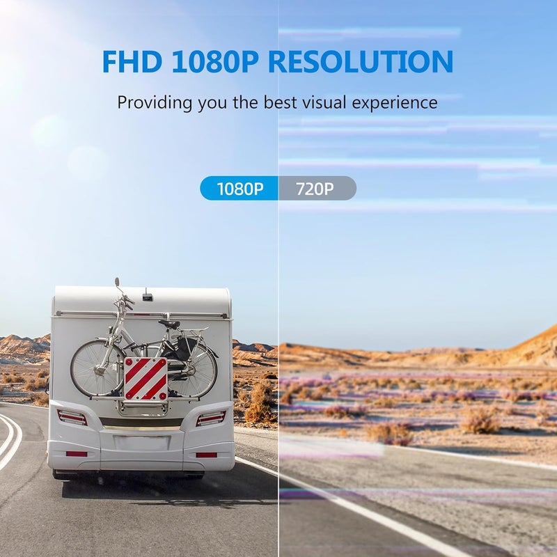 DVKNM نظام كاميرا احتياطية لاسلكية شمسية مغناطيسية DVKNM 2 مع شاشة IPS بحجم 7 بوصات - HD1080P - Image 4